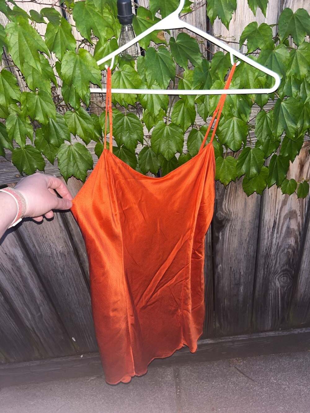 Vintage Victoria's Secret 100% Silk Orange Camisole Slip Size L